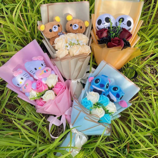 Cartoon Plush Doll Flower Bouquets