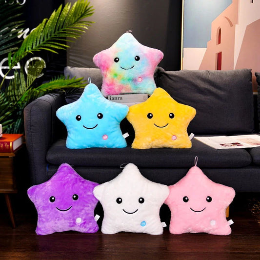 Luminous Star Pillow - Glowing Colourful LED Plush Cushion