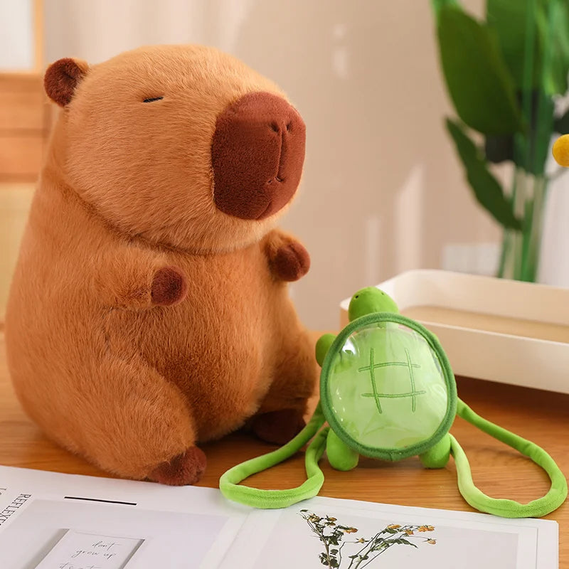 Capybara & Turtle Backpack Plush Toy