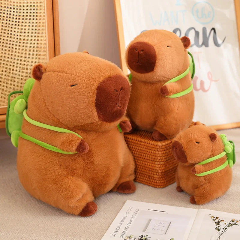 Capybara & Turtle Backpack Plush Toy